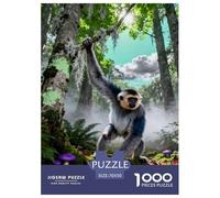 1000 Piece Gibbon Jigsaw Puzzle for Adults - Cooperative Play & Educational Activity, Misty Forest Jigsaws, Decoration Unique Gift 70x50cm/1000pcs