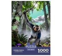 1000 Piece Gibbon Jigsaw Puzzle for Adults - Cooperative Play & Educational Activity, Misty Forest Puzzle, Decoration Unique Gift 52x38cm/1000pcs