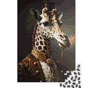 1000 Piece Giraffe Aristocrat Jigsaw Square Puzzle for Adults & Paper Puzzles Educational Game Challenge Toy 38x26cm/1000pcs
