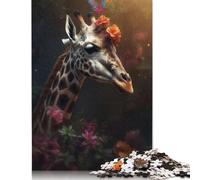 1000 Piece Giraffe Contemporary Art Jigsaws for Adults Wood Puzzle Jigsaws Educational Game Challenge Toy 1000pcs (75x50cm)