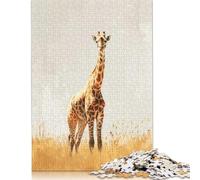 1000 Piece Giraffe in Tall Grass Jigsaw Puzzles for Adult Teenagers Home Educational Games DIY Toys 1000pcs (38x26cm)