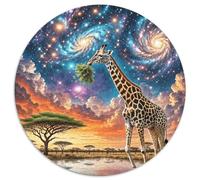 1000 Piece Giraffe Jigsaw Puzzles for Adults Kids Challenge Toy Family Fun Game Decoration Giraffe Grassland Nebula Puzzle Gifts 1000pcs (67.5x67.5cm)