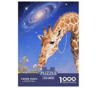 1000 Piece Giraffe Jigsaw Puzzles for Adults Kids Challenge Toy Family Fun Game Home Decoration Giraffe Nebula Jigsaws Birthday Gifts 38x26cm/1000pcs