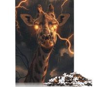 1000 Piece Giraffe Lighting Fantasy Creative Square Jigsaw Puzzles for Adults & Wooden Puzzles Stress Relief Puzzle Games And Unique 1000pcs (75x50cm)