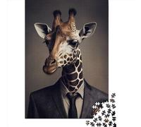 1000 Piece Giraffe Suit Animal Jigsaw Puzzles for Adults Puzzle Jigsaws for Adults& Teenagers Age 12 Years Up 1000pcs (75x50cm) <