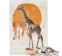 1000 Piece Giraffe Sunset Jigsaw Puzzle for Adult Teenagers Paper Learning Educational Toys 1000pcs (38x26cm)