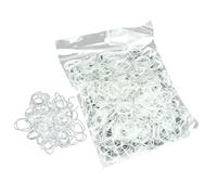 1000 Piece Glow in The Dark Latex Rubber Band Bracelet Pack Mega with Clips 6/3 Wire Clamps (B, 15cm)