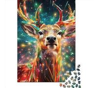 1000 Piece Glowing Deer Adult Puzzles Paper Puzzle for Adults Educational Game Challenge Toy 1000pcs (38x26cm)