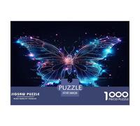 1000 Piece Glowing Insect And Bug Patterns Game Puzzle for Adults Gifts Fun Challenging Home Decoration Butterfly Jigsaw Puzzle for Adults And Kids Age 12 And Up 38x26cm/1000pcs
