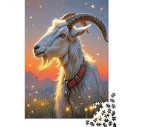 1000 Piece Goat Jigsaw Puzzles for Adults Challenge Toy Family Fun Game Decoration Goat Starlight Grass Puzzles Birthday Gifts 1000pcs (75x50cm)