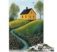 1000 Piece Golden Cottage Retreat - Naïf Cozy Countryside Art Jigsaw Puzzles for Adults Teenagers Puzzles Wooden Puzzles Family Activity Jigsaw Puzzles 1000pcs (75x50cm)
