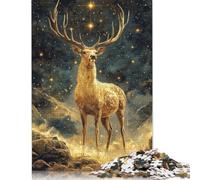 1000 Piece Golden Deer Under Stars Jigsaw Puzzles for Adult Teenagers Wooden Puzzle for Adults And Teenager Puzzle for Adults And Teenager 1000pcs (75x50cm)