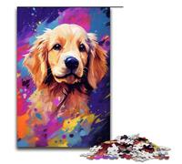 1000 Piece Golden Retriever Baby Is Surrounded by SplattersLots Puzzles Gifts Jigsaw for Adults Christmas Wishlist with Santa Claus for Teenager Age 14 Up 75x50cm