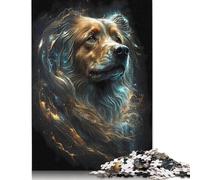 1000 Piece Golden Retriever Dog Poster, Jigsaw Puzzles for Adult Teenagers Puzzles for Adults Brain Teaser Puzzles For Adults 38x26cm/1000pcs