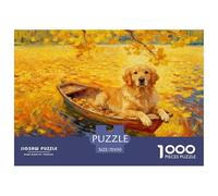 1000 Piece Golden Retriever Jigsaw Puzzle for Adults & Kids - Family Fun, Educational Games, Autumn Lake Jigsaws, Home Decoration Birthday Gifts 70x50cm/1000pcs