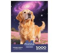 1000 Piece Golden Retriever Jigsaw Puzzles for Adults Kids Challenge Toy Family Fun Game Decoration Golden Retriever Nebula Puzzles Birthday Gifts 70x50cm/1000pcs