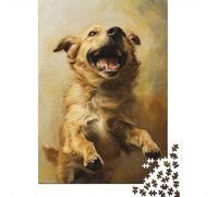 1000 Piece Golden Retriever Jigsaw Puzzles for Adults Wooden Puzzles for Teenagers Gifts Unique Home Decor And Gifts 1000pcs (75x50cm)