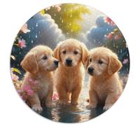 1000 Piece Golden Retriever Puppy Jigsaw Puzzle for Adults - Family Fun, Family Happy Game, Cherry Blossoms Puzzles, Home Decoration Birthday Gifts 1000pcs (67.5x67.5cm)