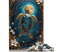 1000 Piece Golden Turtle Kintsugi Moon Jigsaw Puzzle for Adult Teenagers Christmas Eve Gifts 1000pcs (38x26cm)