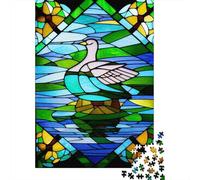1000 Piece Goose Stained Glass Style Puzzles for Adults Paper Puzzles Educational Game for Children As A 38x26cm/1000pcs