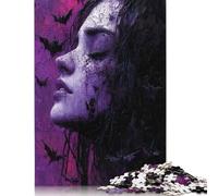 1000 Piece Gothic Bat Woman Puzzles for Adults Wooden Puzzles Educational Games For Kids 1000pcs (75x50cm)