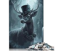 1000 Piece Gothic Deer with Top Hatre Jigsaw Puzzles for Adult Teenagers Puzzle Jigsaws for Adults Puzzle for Adults And Teenager 1000pcs (75x50cm)
