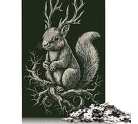 1000 Piece Gothic Squirrel with Antlersre Jigsaw Puzzlesfor Adults Paper Puzzle Jigsaws for Adults For Family Fun & Game Night 1000pcs (38x26cm)