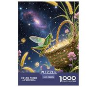 1000 Piece Grasshopper Jigsaw Puzzles for Adults Kids Challenge Toy Educational Games Decoration Grasshopper Flowers Puzzles Unique Gift 38x26cm/1000pcs