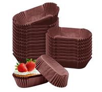 1000 Piece Greaseproof Oval Cupcake Muffin Liners，Disposable Cupcake Liners for Baking，Non-stick Baking Cups Cupcakes Liner (Brown-L)