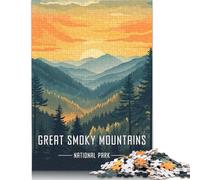 1000 Piece Great Smoky Mountains National Park Poster Jigsaw Puzzlesfor Adults Teenagers Puzzle Adult Jigsaw Puzzle Home Educational Games DIY Toys 38x26cm/1000pcs