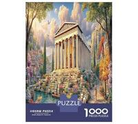 1000 Piece Greek Temple Garden Jigsaw Puzzle Great Gift Home Decoration Classical Architecture Puzzles Challenging Games for Men And Women 38x26cm/1000pcs