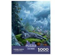 1000 Piece Grey Cat Jigsaw Puzzle for Adults Kids - Family Game Night & Educational Fun, Misty Tree Trunk Puzzles, Decoration Unique Gift 38x26cm/1000pcs