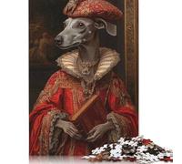 1000 Piece Greyhound Noble Scholar Renaissance Dog Portrait Jigsaw Puzzles for Adults Jigsaw Puzzles for Adults Educational Game Challenge Toy 1000pcs (75x50cm)