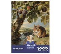 1000 Piece Guinea Pig Jigsaw Puzzles for Adults Kids Challenge Toy Family-Friendly Brain Teaser Decoration Guinea Pig Fruit Tree Puzzles Gifts 70x50cm/1000pcs