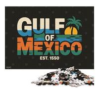 1000 Piece Gulf of Mexico Retro Graphic Square Jigsaw Puzzles for Adults, Paper Puzzles Educational Game for Children 38x26cm/1000pcs