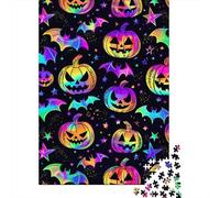 1000 Piece Halloween Pumpkin Jigsaw Puzzlesfor Adults Wooden Puzzle Jigsaws for Adults For Family Fun & Game Night 1000pcs (75x50cm)