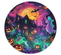 1000 Piece Halloween Village Game Puzzle for Adults Gifts Fun Challenging Home Decoration Brainteasing Spooky Season Jigsaw Puzzle for Women Men Adult 1000pcs (67.5x67.5cm)
