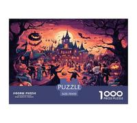 1000 Piece Halloween Village Jigsaw Puzzles Great Gift for Adults Challenging Games Home Decors Spooky Season Jigsaw Puzzle for Adults And Kids Age 12 And Up 70x50cm/1000pcs