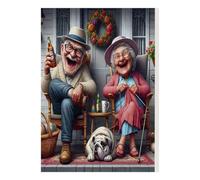 1000 Piece Hard Puzzle, Elderly Dog Chair Difficult Game For Adults