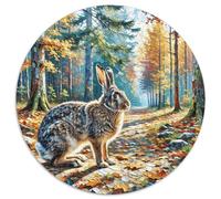 1000 Piece Hare Jigsaw Puzzles for Adults Kids Challenge Toy Educational Games Decoration Deep Autumn Forest Hare Puzzle Gifts 1000pcs (67.5x67.5cm)