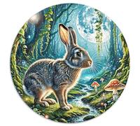 1000 Piece Hare Jigsaw Puzzles for Adults & Kids Challenge Toy Educational Games Decoration Hare Moonlit Forest Jigsaws Gifts 1000pcs (67.5x67.5cm)
