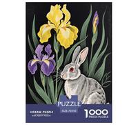 1000 Piece Hare Jigsaw Puzzles for Adults Kids Challenge Toy Family Game Home Decoration Hare Iris Jigsaws Gifts 70x50cm/1000pcs