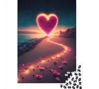 1000 Piece Heart On The Beach 8 Jigsaw Puzzle for Adult Teenagers Christmas Eve Gifts 1000pcs (38x26cm)