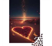 1000 Piece Heart On The Beach Jigsaw Puzzles for Adults Wooden Puzzle for Adults And Teenager Educational Puzzle 1000pcs (75x50cm)