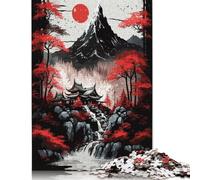 1000 Piece Hidden Monastery Sumi Art Puzzles for Adults Wooden Puzzles Educational Game for Children As A 1000pcs (75x50cm)