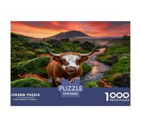 1000 Piece Highland Cow Jigsaw Puzzle for Adults - A Mindful Challenge, Family Game, Rock Moss Puzzle, Home Decoration Birthday Gifts 38x26cm/1000pcs
