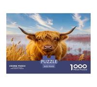 1000 Piece Highland Cow Jigsaw Puzzle for Adults - A Mindful Challenge, Family Game, Wetland Jigsaws, Decoration Gifts 70x50cm/1000pcs