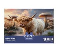 1000 Piece Highland Cow Jigsaw Puzzle for Adults - Stress Relief & Relaxation, Mushrooms Puzzles, Decoration Unique Gift 38x26cm/1000pcs