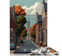 1000 Piece Hilversum Pixel Art Square Puzzles for Adults, Wooden Puzzles Toy Wall Decor 1000pcs (75x50cm)