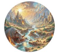 1000 Piece Hippo Jigsaw Puzzles for Adults Kids Challenge Toy Family Fun Game Decoration Hippo Desert Ruins Puzzle Unique Gift 1000pcs (67.5x67.5cm)
